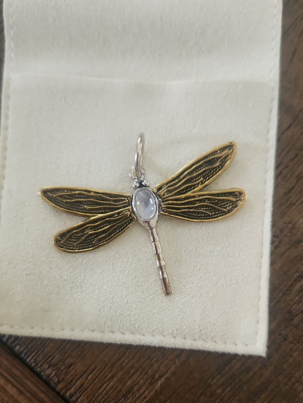 New Waxing Poetic Dragonfly Pendant CHARM pendant - Brass and Sterling Silver